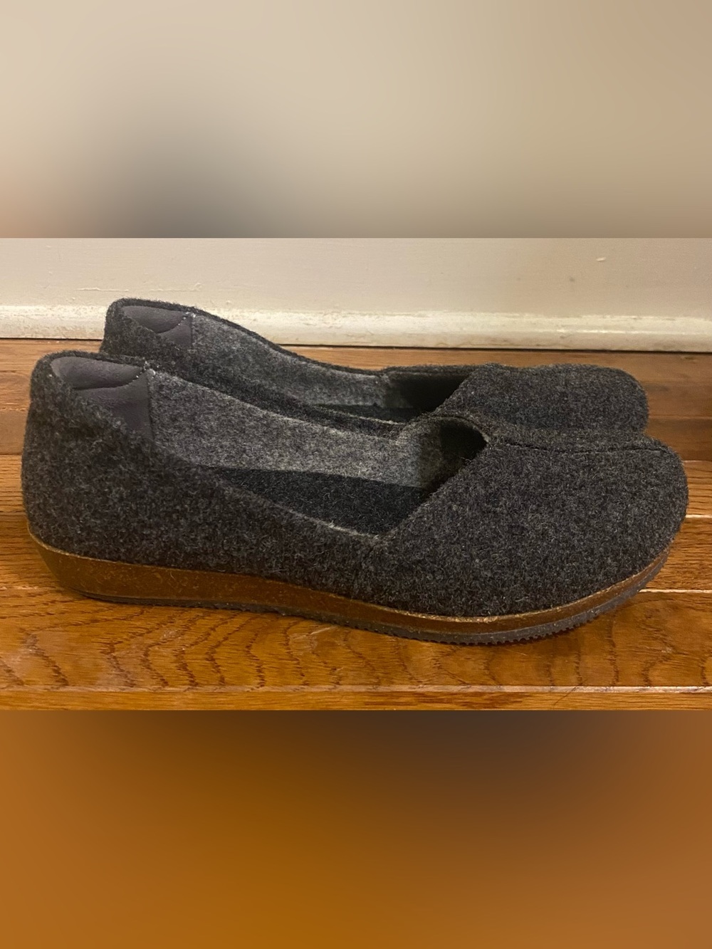 Stegmann Liesl Wool Skimmer Shoes Womens Sz 7 Gray Merino Comfort Flats